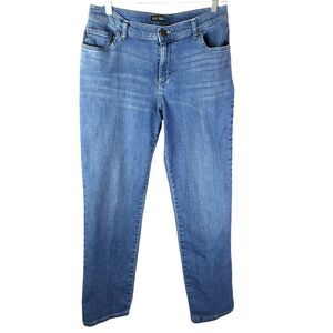 Lee Womens Jeans Size 10 Petite Straight Leg Relaxed Fit Medium Blue Demin 30x29